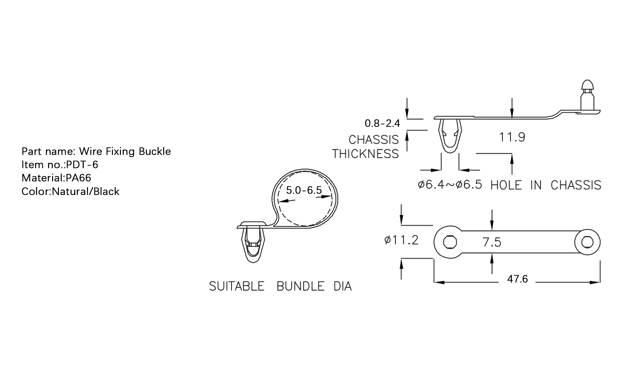 Wire Fixing Buckle PDT-6